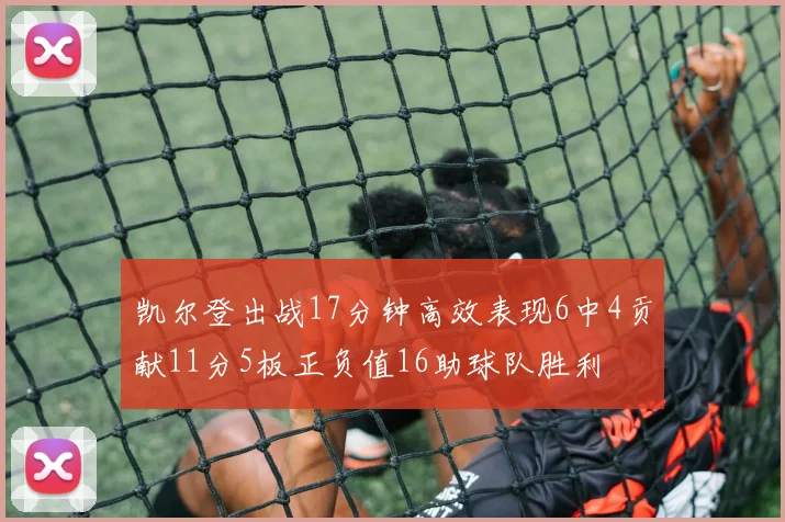 凯尔登出战17分钟高效表现6中4贡献11分5板正负值16助球队胜利